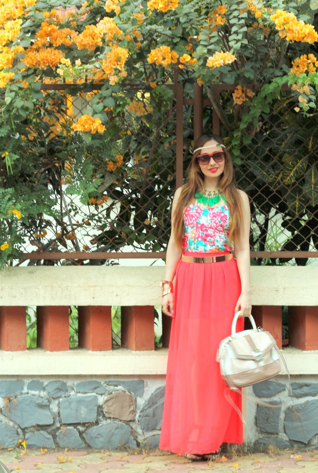 Boho-Chic OOTD - Floral Top & Maxi Skirt
