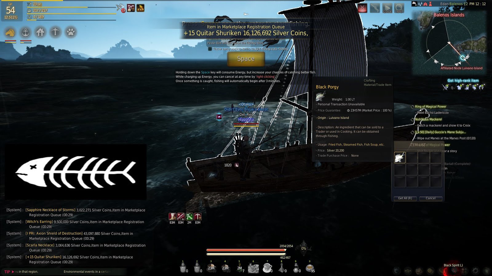 Nu Wave Fishing BDO Hot Spot Post 9 Black Balenos Islands