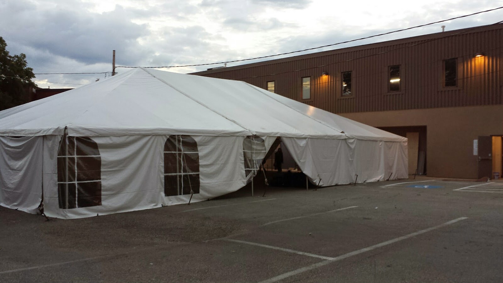 tent set up for grand opening of THE BLACK BOX