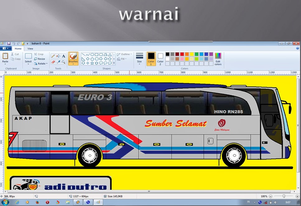  desain  Langkah Langkah membuat gambar bus  menggunakan 