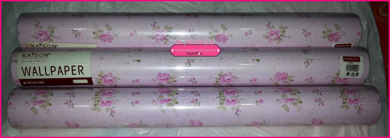 Sweet Rose Caan Kaison Di Seri Manjung Perak Sebab Dalam Pikiran Hanya Pikir Nak Warna Ala Pink Yang Jadi Pilihan Misi Pasang Wallpaper Ni Kat Dinding Ruang Belajar Dan Bilik Tidur Utama