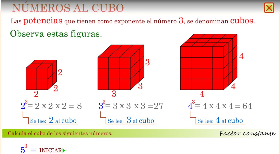 DM matemáticas 6º: CUBO DE UN NÚMERO