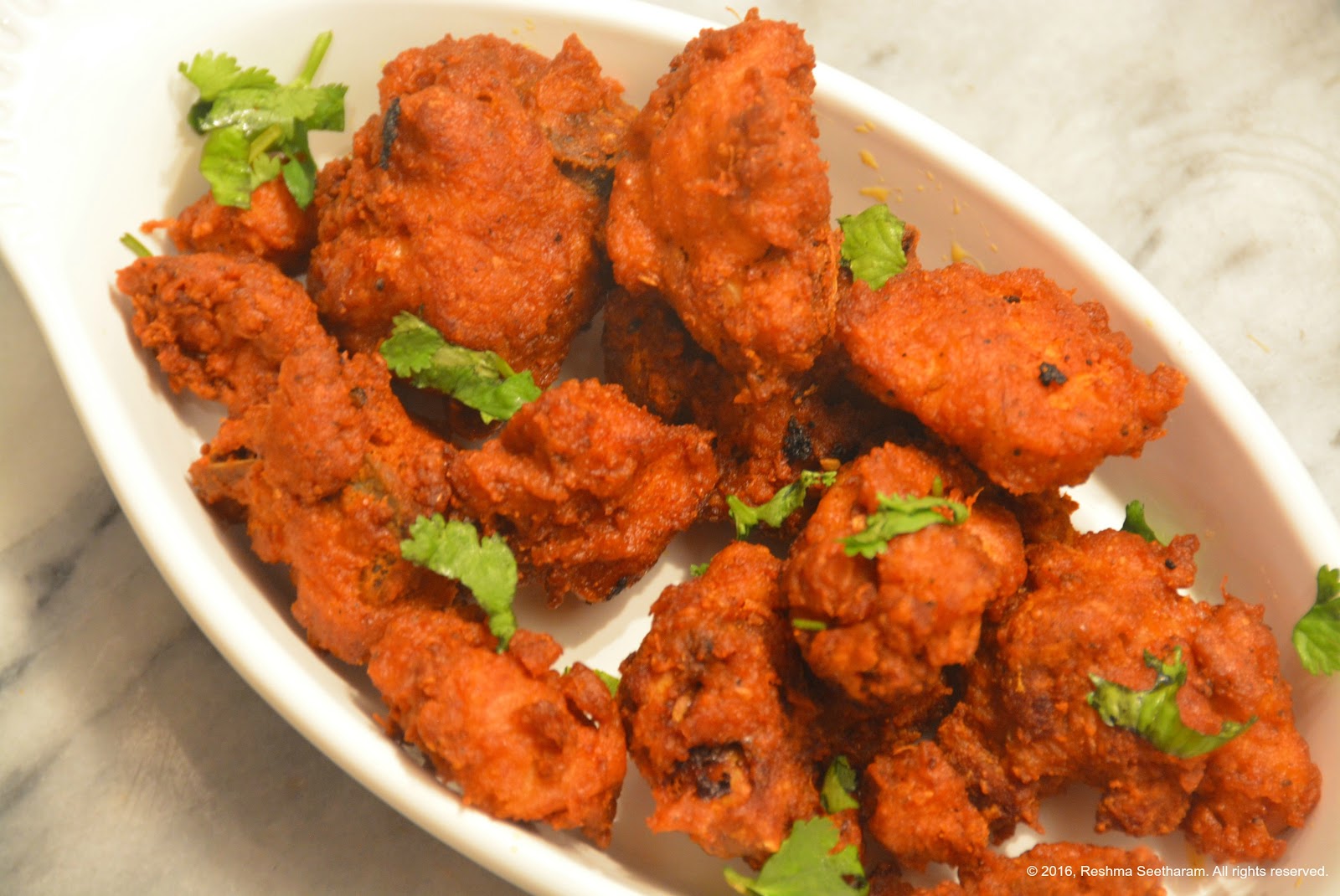 Fried chicken kebabs