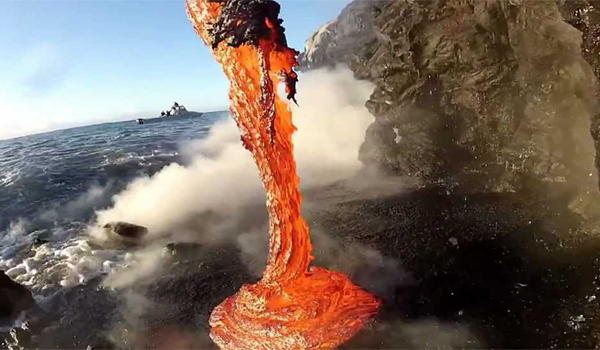 This Video of Lava Spilling into the Ocean Will Leave You Both Terrified and Oddly Satisfied