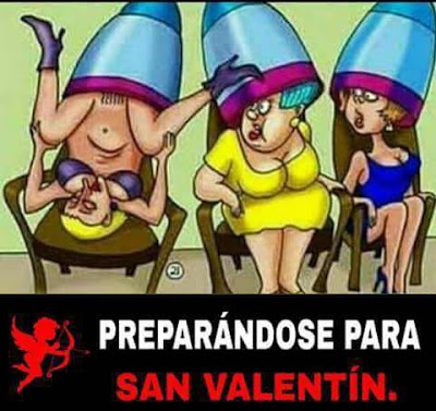 Mujeres preparandose para San Valentín (Humor)