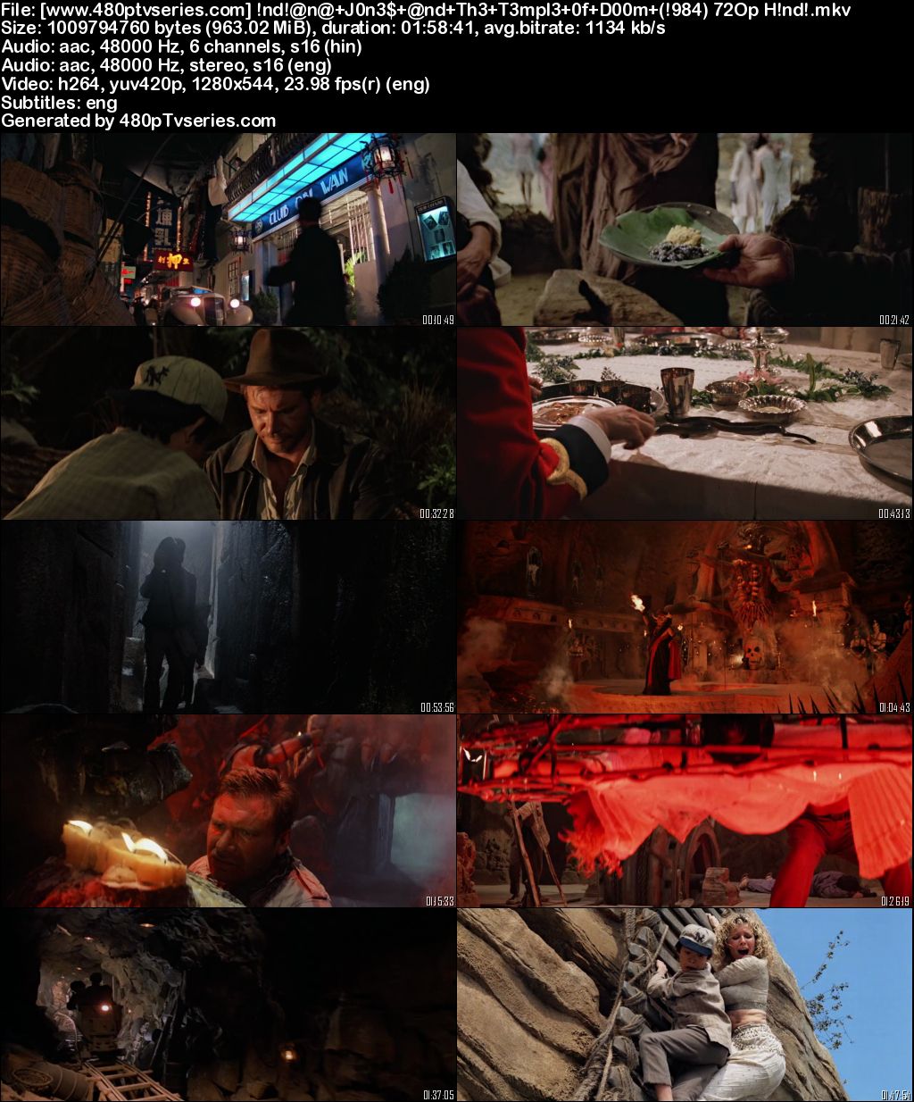 Download Indiana Jones and the Temple of Doom (1984) 950MB Full Hindi Dual Audio Movie Download 720p BluRay Free Watch Online Full Movie Download Worldfree4u 9xmovies