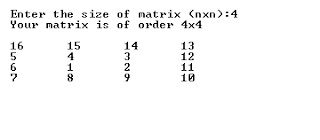 Programming : spiral matrix
