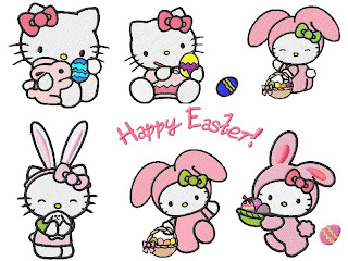 Hello Kitty cute Easter bunny desktop wallpaper background 800x600