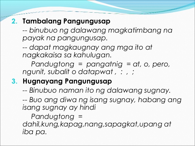 pangungusap tambalang tambalan halimbawa payak salita philippin