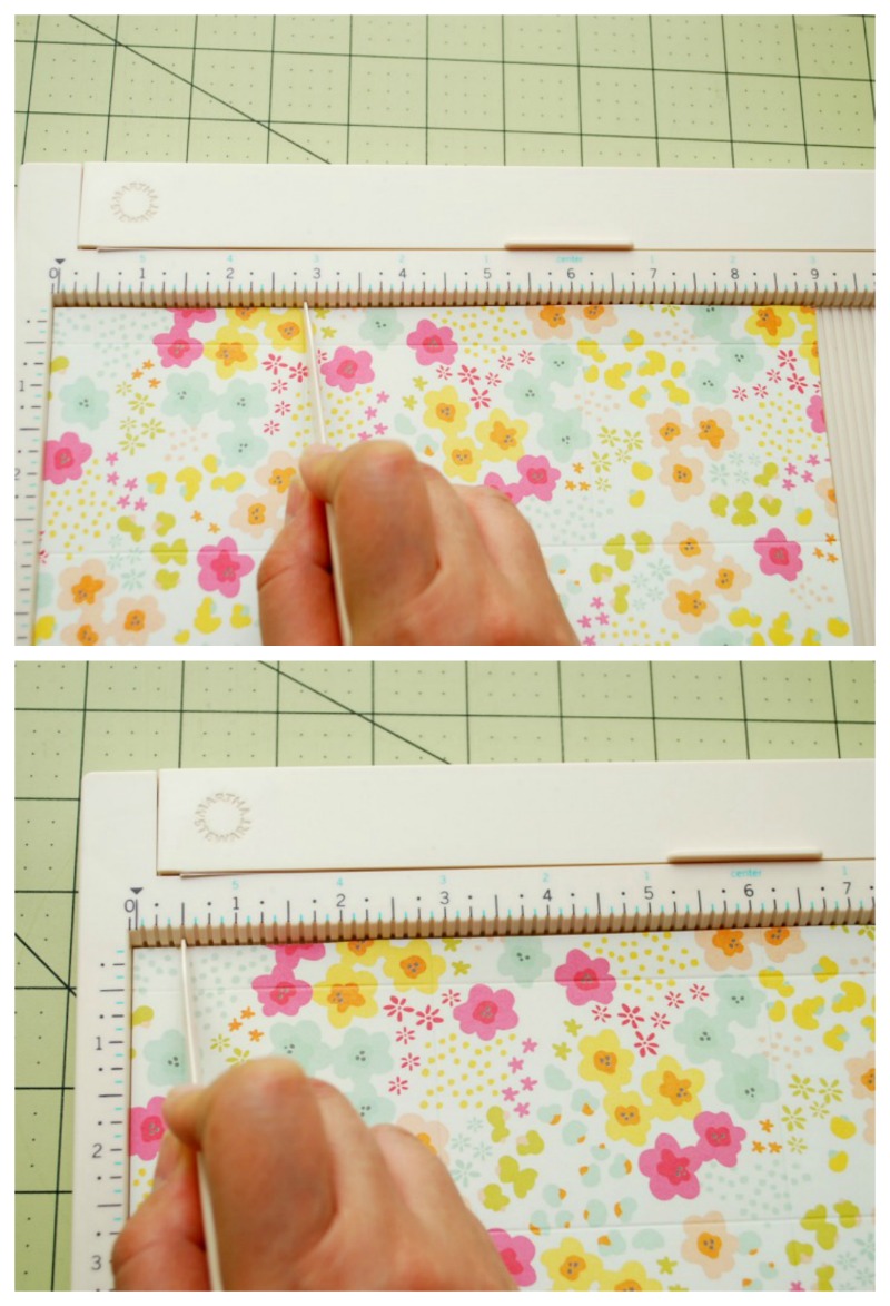 Cut slits on the 9" square to create tabs at each of the center