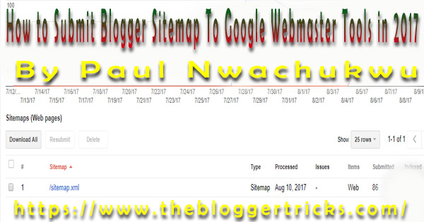 how to submit blogger sitemap to google webmaster tools 2017