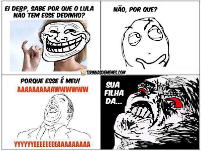 Sabe por que o Lula não tem esse dedinho? tirinhas de memes