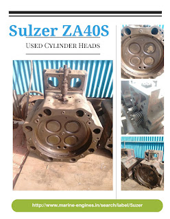 Cylinder Head, sulzer ZA40S, used, reconditioned, engine, spare parts, ship spares