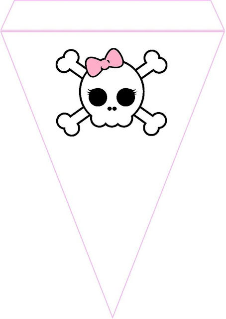 Chico Pirata: Mini Kit para Imprimir Gratis. Banderines para Cumpleaños de Chico Pirata para imprimir gratis.