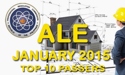 January 2015 Top 10 Architect Board Exam Passers - (ALE)Topnotcher Passers January 2015