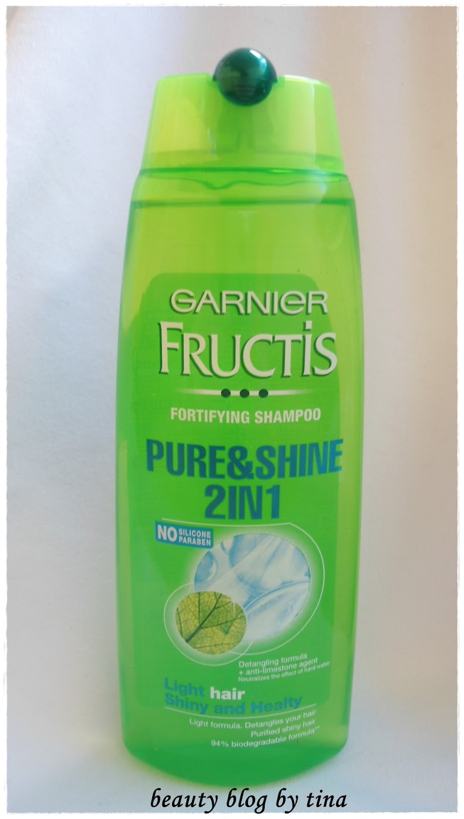 Beauty blog by Tina Garnier Fructis Pure&Shine shampoo 2in1