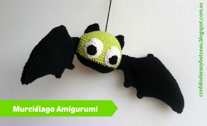 conhiloslanasybotones - murciélago amigurumi