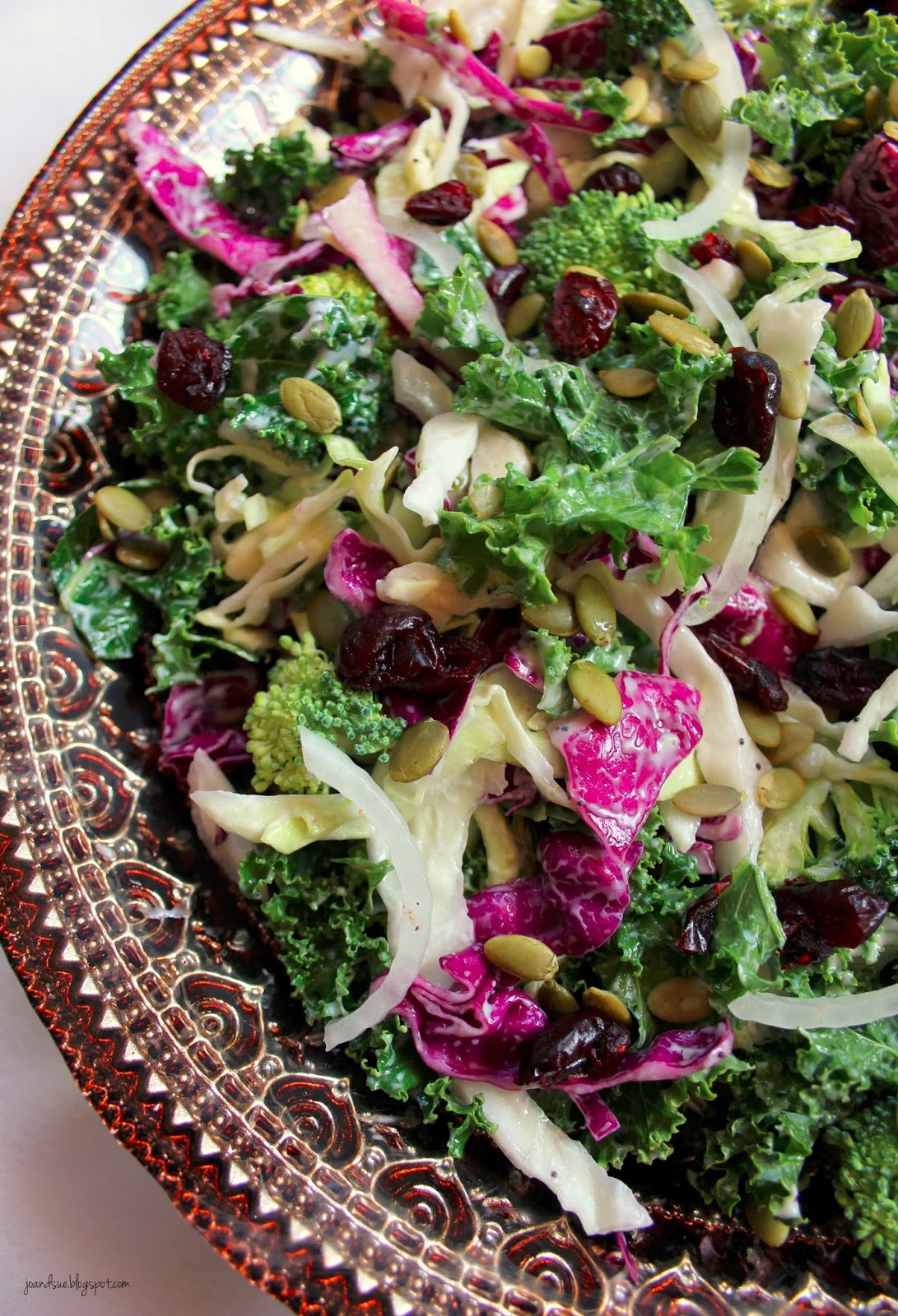 Jo and Sue Kale and Cabbage Salad with Poppy Seed Dressing
