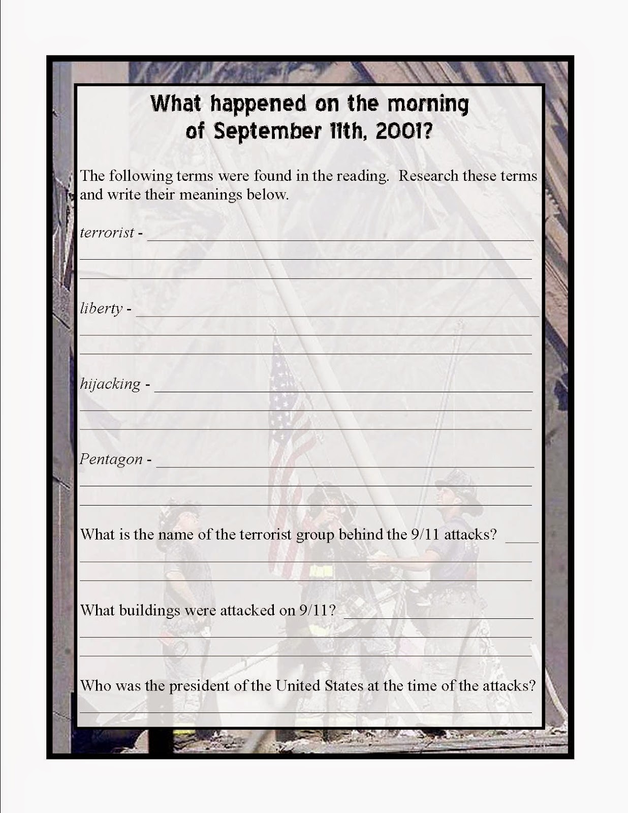 Once Upon a Creative Classroom: Remembering 9/11