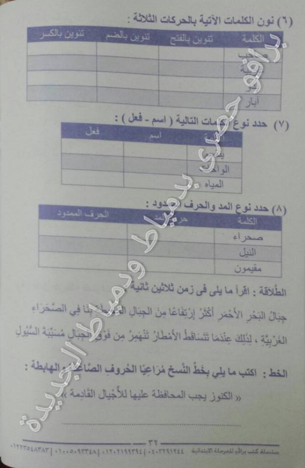 اقوى نماذج استرشادية متقدمة لإثراء وتنمية مهارات القراءة والكتابة للصفوف العليا "الرابع - الخامس - السادس" 32