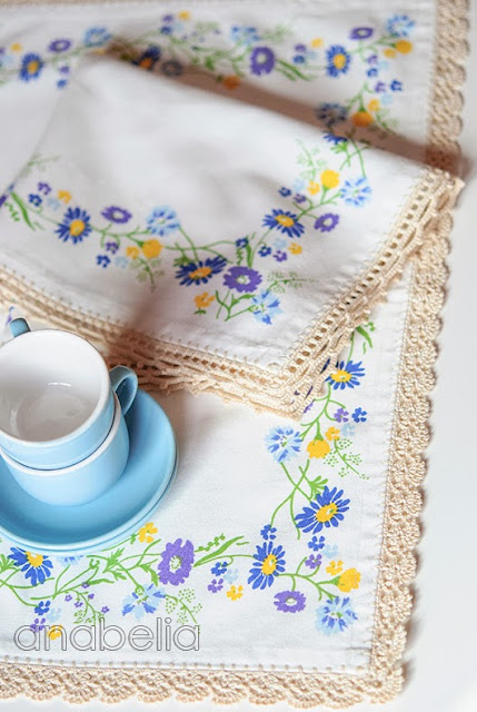 Crochet borders for individual tablecloth by Anabelia