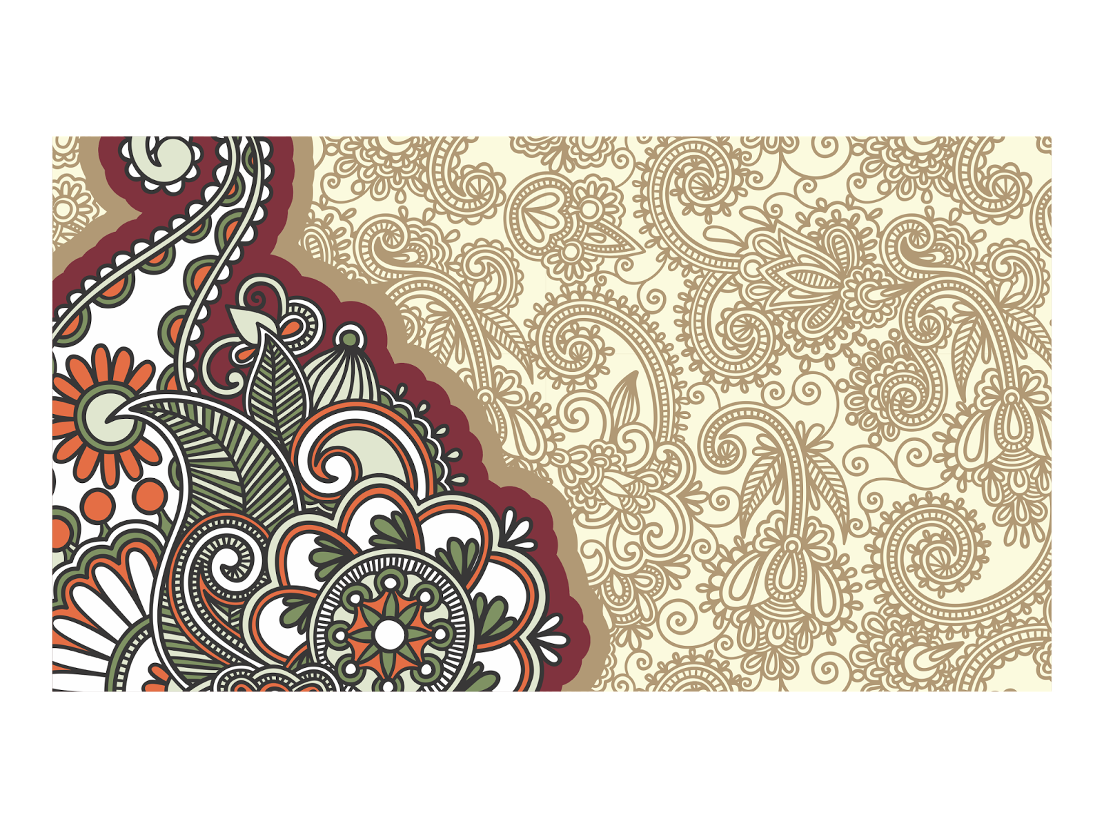 Gambar Batik Vektor Hitam Putih | Gambar Batik Sederhana