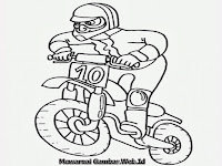 Gambar kartun balap motor cross untuk mewarnai