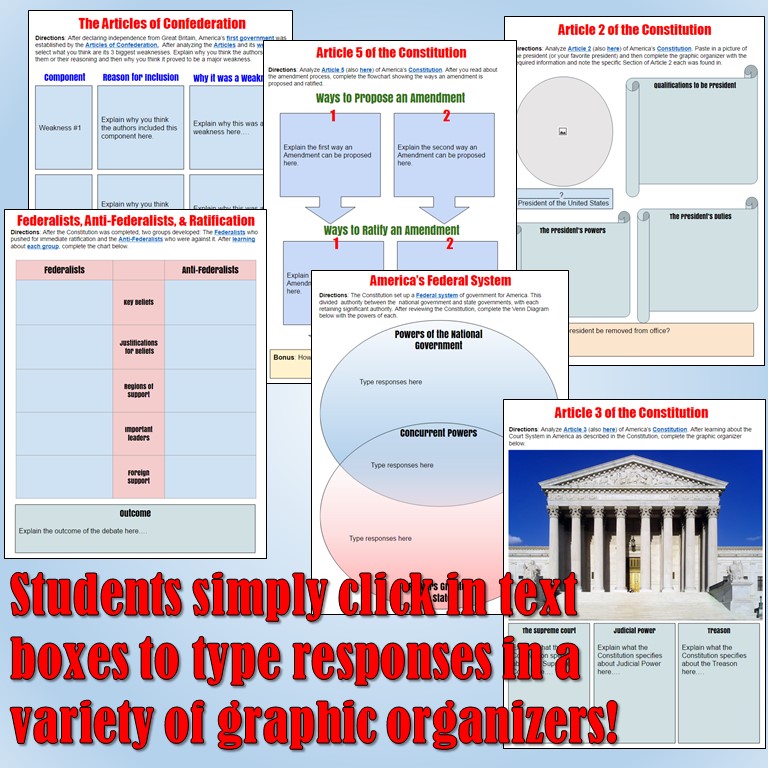 Students of History Constitution Google Drive Interactive Notebook