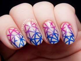 Geometric gradient facets by @chalkboardnails