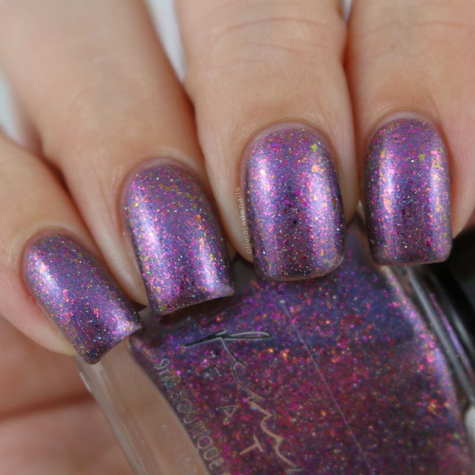 Femme Fatale Cosmetics Violet Starling swatched by Olivia Jade Nails