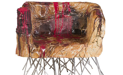 Sillón con papel, y tubos reciclados Sillón con papel, y tubos reciclados