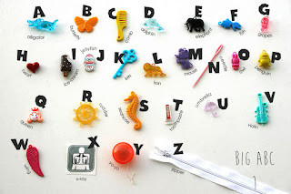 TomToy Big Alphabet I spy objects, I spy ABC trinkets, Language miniatures, A-Z phonics, Montessori alphabet box, letter sounds, speech therapy