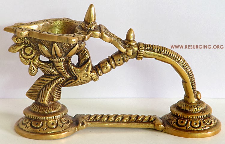 Ritual Hand Held Oil Lamp Puja Aarti