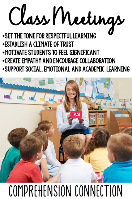 Class meetings do not need to be long to be effective. In this post, ideas are shared for building character in the classroom. Check it out for more information and a FREE RESOURCE.#communitybuilding #socialskills #classroomcommunity Class meetings do not need to be long to be effective. In this post, ideas are shared for building character in the classroom. Check it out for more information and a FREE RESOURCE. #communitybuilding #socialskills #classroomcommunity
