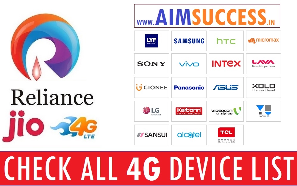 Complete List of Devices that support Reliance Jio 4G SIM