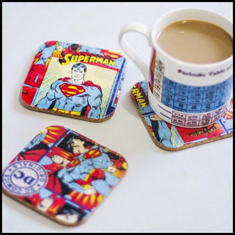 Dollar Store Crafter DIY Superman Coasters