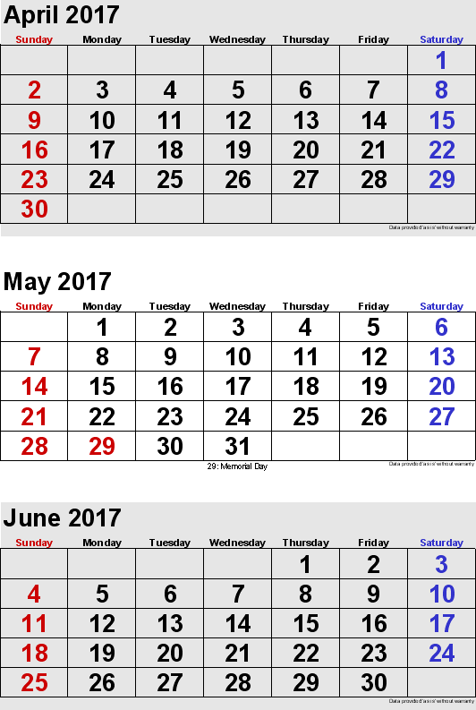 may june calendar 2018