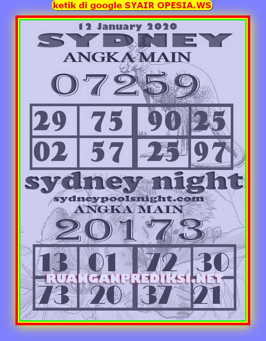 Kode Syair Sydney 12 Januari 2020 Forum Syair Togel Hongkong Singapura Sydney