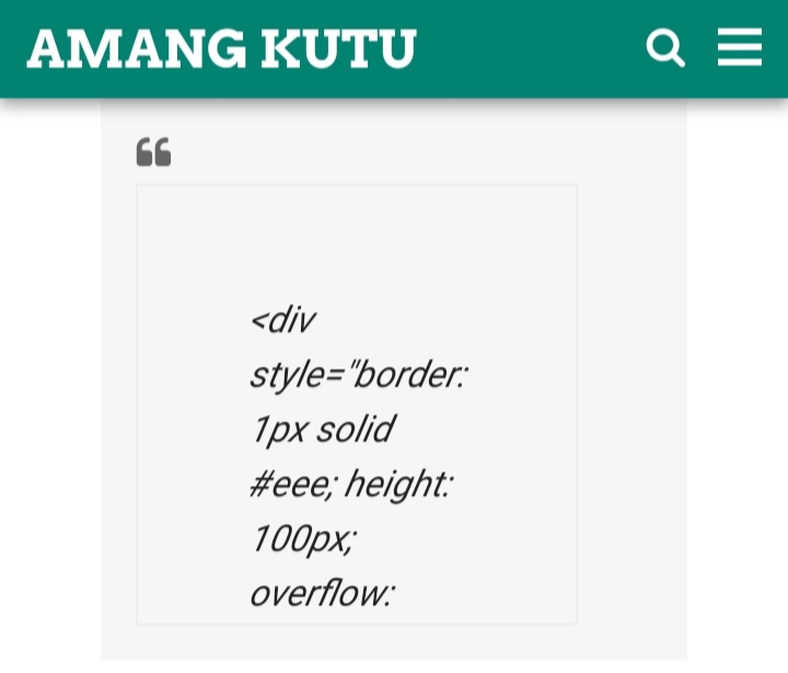 Cara membuat scroll box atau scroll bar yang simpel namun elegant pada blog AMANG KUTU