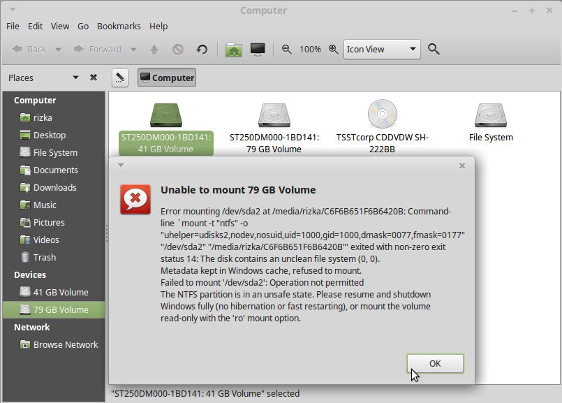 Unable to write file