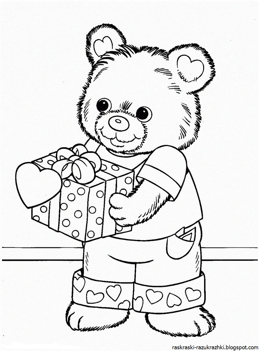Медвежонок Раскраска Для Детей