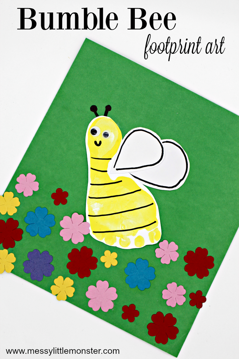 Bumble Bee Footprint Craft Messy Little Monster