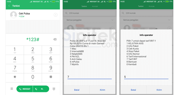 cek nomor melalui dial cek nomor melalui dial