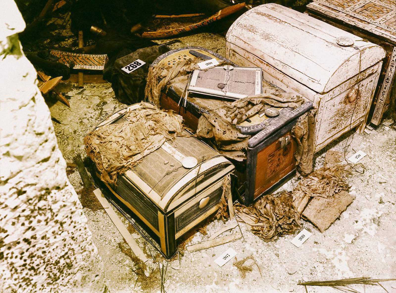 Chests inside the treasury.