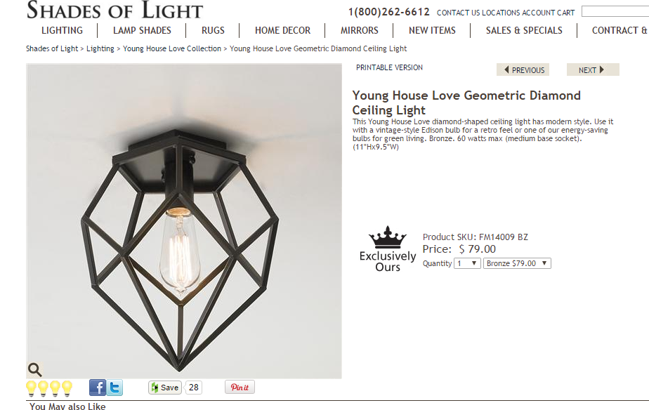 Quick Restyle New Light Fixture It Wright