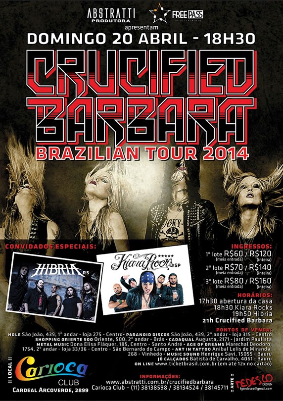 Crucified Barbara Brazil tour 2014