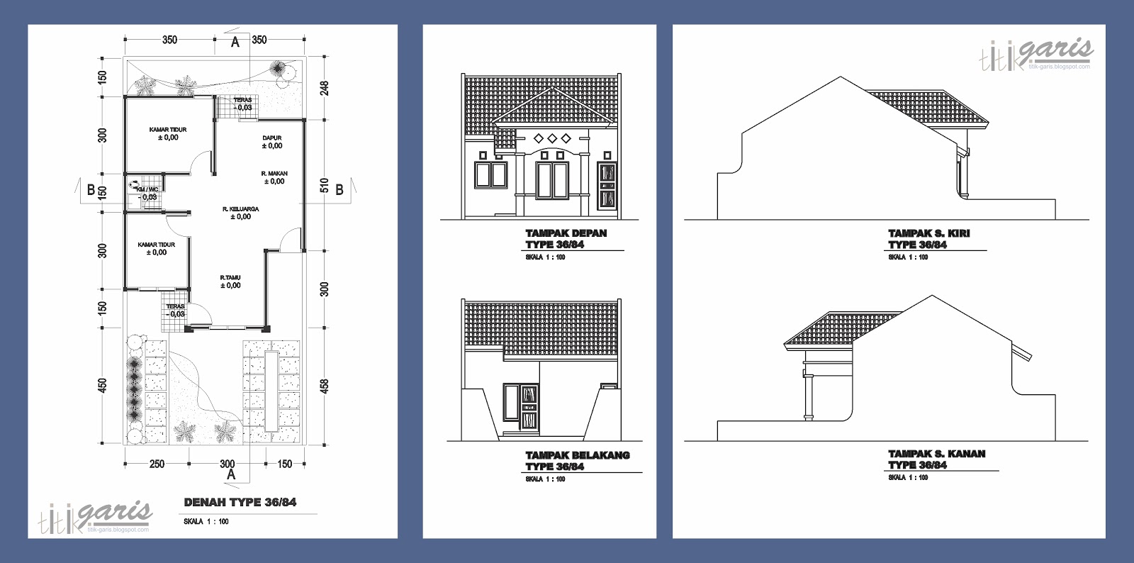 Desain dan Denah Rumah Type 36 Lengkap