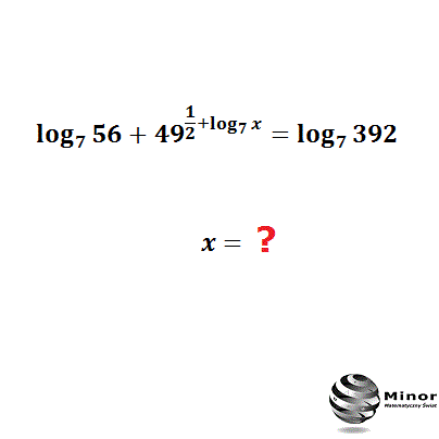 Rozwiąż równanie logarytmiczne w celu wyznaczenia wartości liczby x.