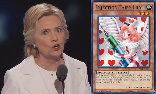 Sadistic evil Nurse Hillary Clinton white pantsuit Democratic National Convention Injection Fairy Lily Yu-gi-oh