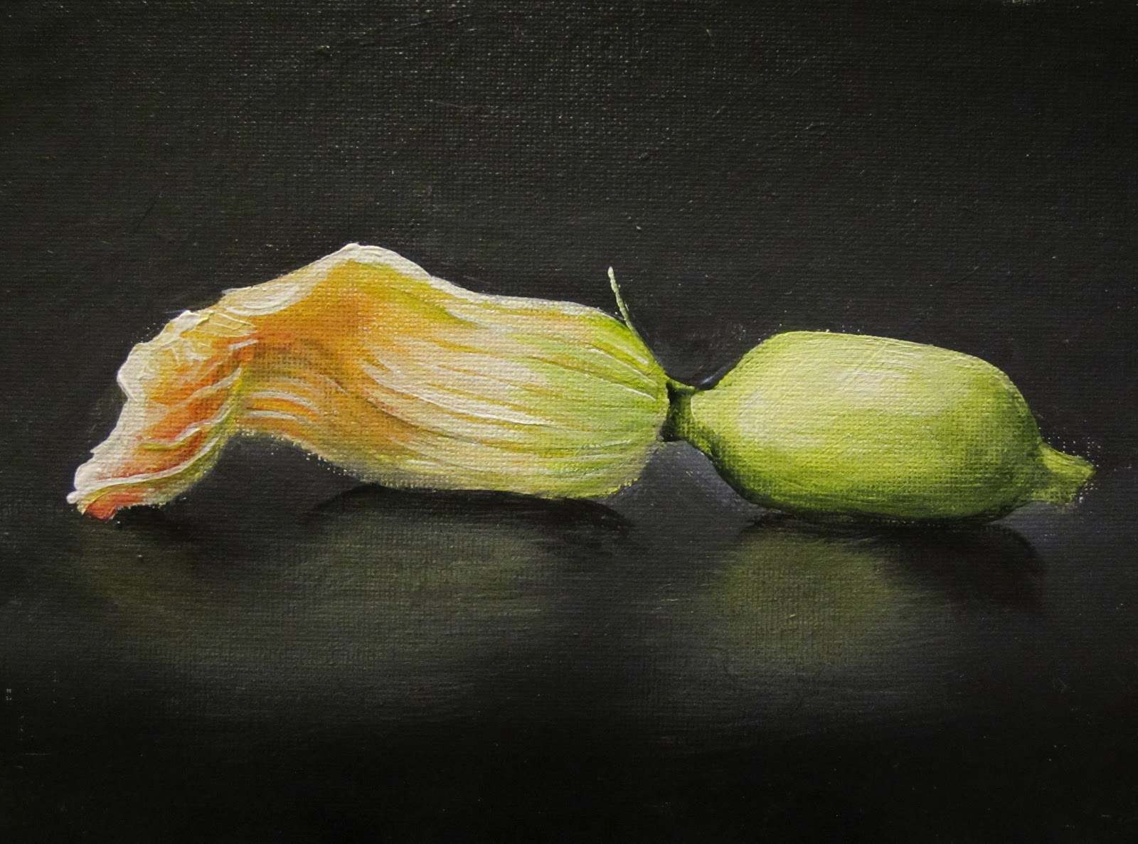 One Painting a Day Squash Blossom